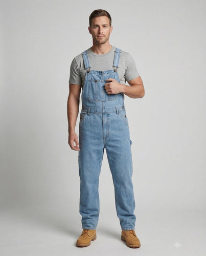 Herren Jeans Latzhose mit Mehrfachtaschen