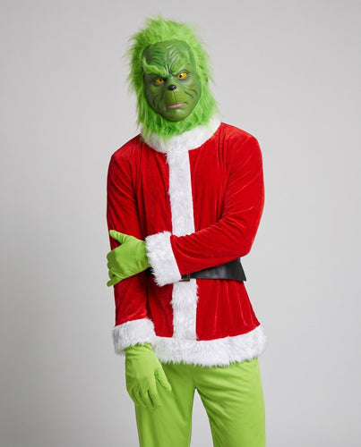 Herren Kostüm als grüner Weihnachtsgeist Nord Taschen