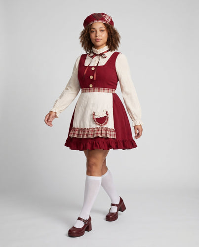 Damen Vintage Kleid mit Rüschendetails Nord Taschen