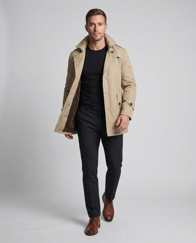 Männer Canvas Feldjacke mit Teddyfutter, Reverskragen und Schulterklappen Nord Taschen