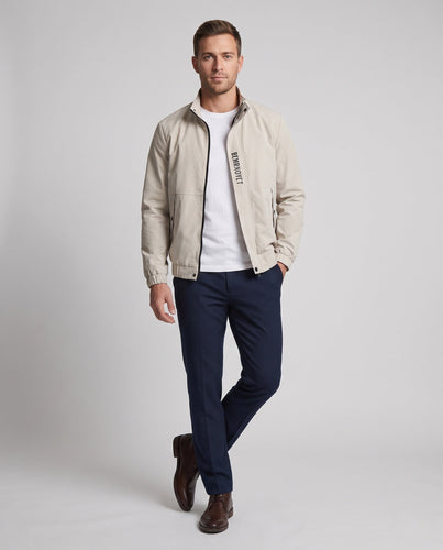 Leichte Harrington-Jacke für Herren mit Stehkragen, Reißverschluss, Klappentaschen und elastischem Saum Nord Taschen