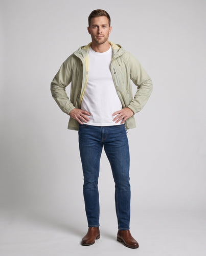 Unisex leichte Wind- und wasserabweisende Kapuzen-Übergangsjacke mit reflektierenden Details