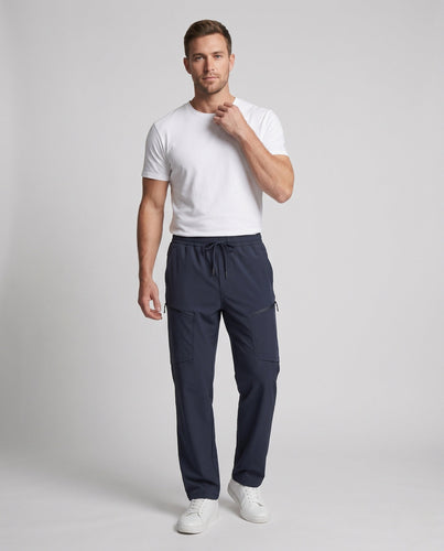 Herren Lose Tech Cargo-Hosen mit elastischem Bund, großen Klappen und Reißverschlusstaschen Nord Taschen