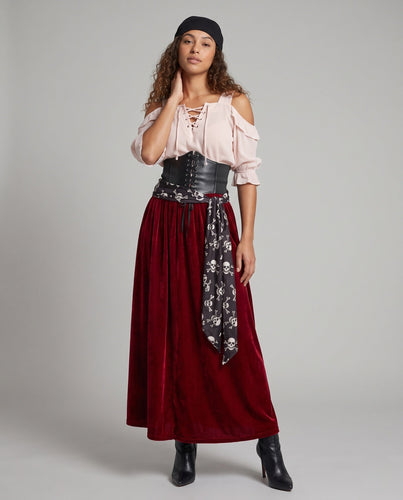 Damen Piratinnenkostüm mit eleganter Taillierung und fließendem Rock Nord Taschen