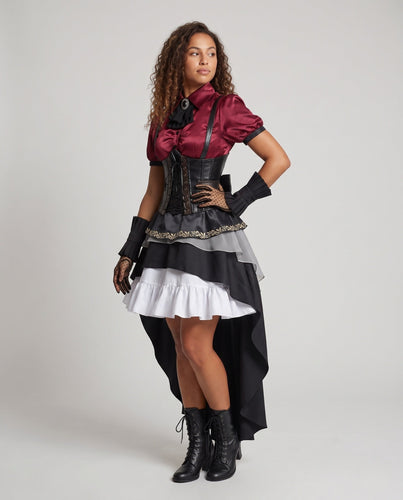 Damen Kostümset mit eleganter Bluse, taillierter Rock und passenden Accessoires Nord Taschen