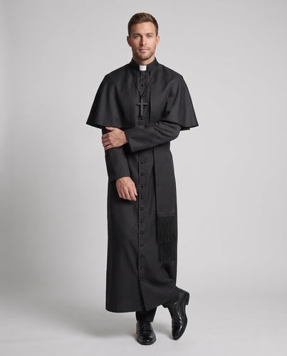 Herren Satin Kostüm mit Kreuz Anhänger Nord Taschen