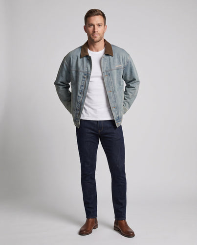 Herren Freizeit Denim Jacke Nord Taschen