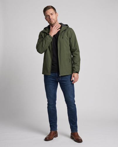 Herren Leichte Funktions Outdoor Jacke mit Kapuze, Mehrlagiges Softshell und Versteckter Reißverschluss Nord Taschen