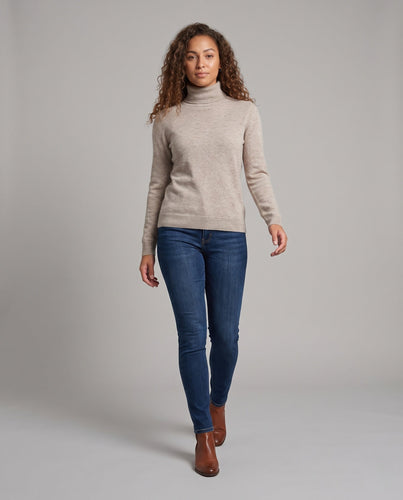 Damen Feiner Rollkragenpullover aus Kaschmir‑Look mit leichtem Stretch und minimalistischer Silhouette Nord Taschen
