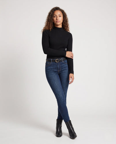 Damen Feiner Kaschmir‑Look Stehkragenpullover mit überschnittener Schulter Nord Taschen
