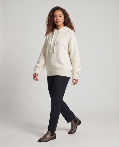 Damen Oversize-Kapuzenpullover in Mohair‑Optik mit gedroppten Schultern Nord Taschen