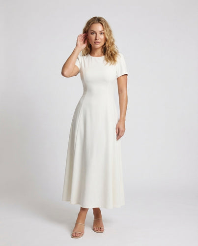Damen A-Linien Maxikleid aus Crepe