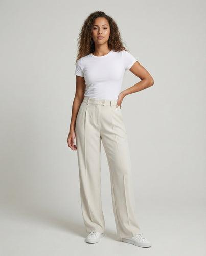 Damen nan High-Waist Palazzohose mit Bügelfalte und weiter Beinführung Nord Taschen