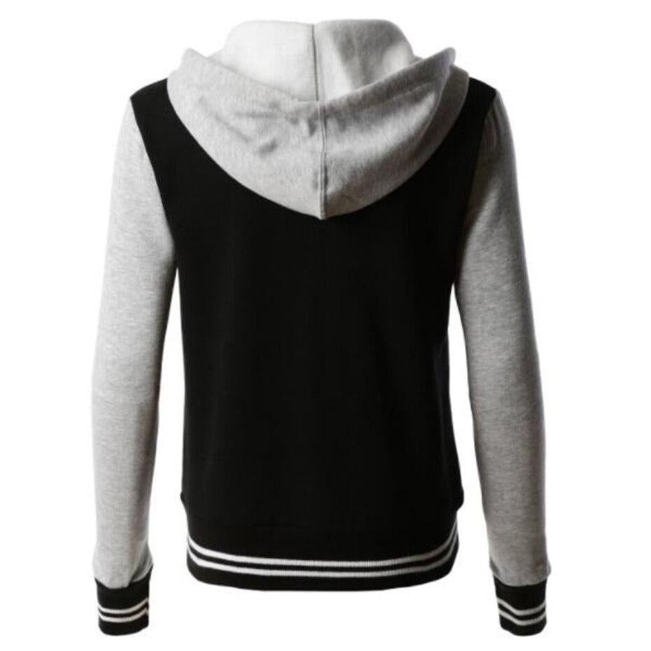 Lässige Langärmelig Kapuze Jacke mit Knöpfen