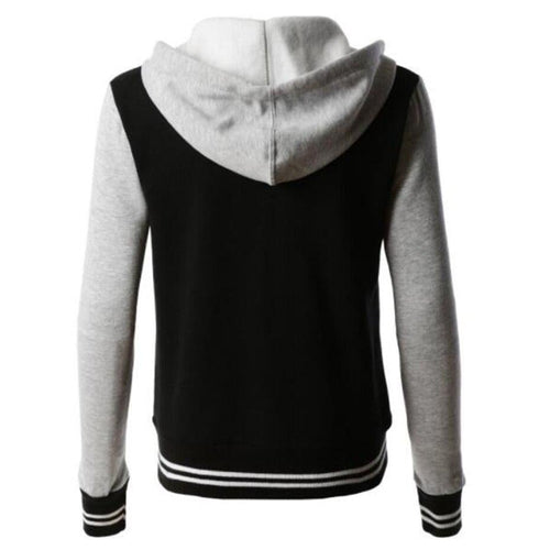 Lässige Langärmelig Kapuze Jacke mit Knöpfen