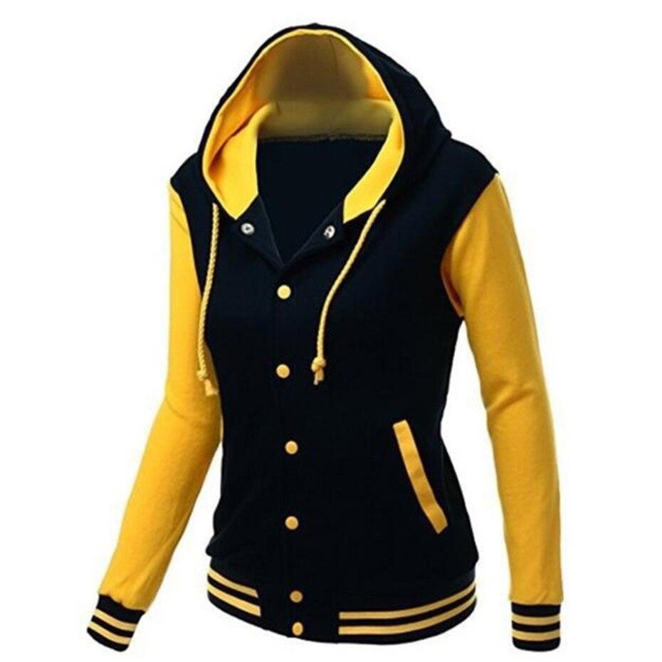 Lässige Langärmelig Kapuze Jacke mit Knöpfen