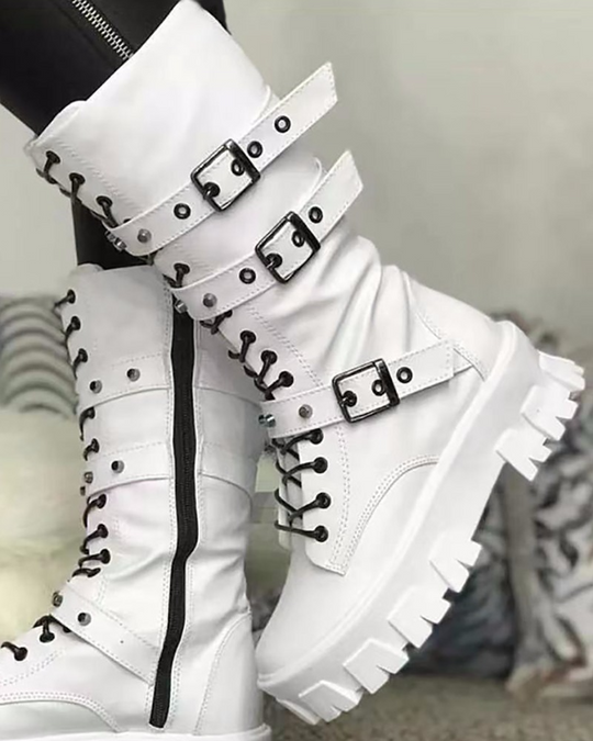 Stiefel Mit Reißverschluss Und Schnallen - Vittorelli