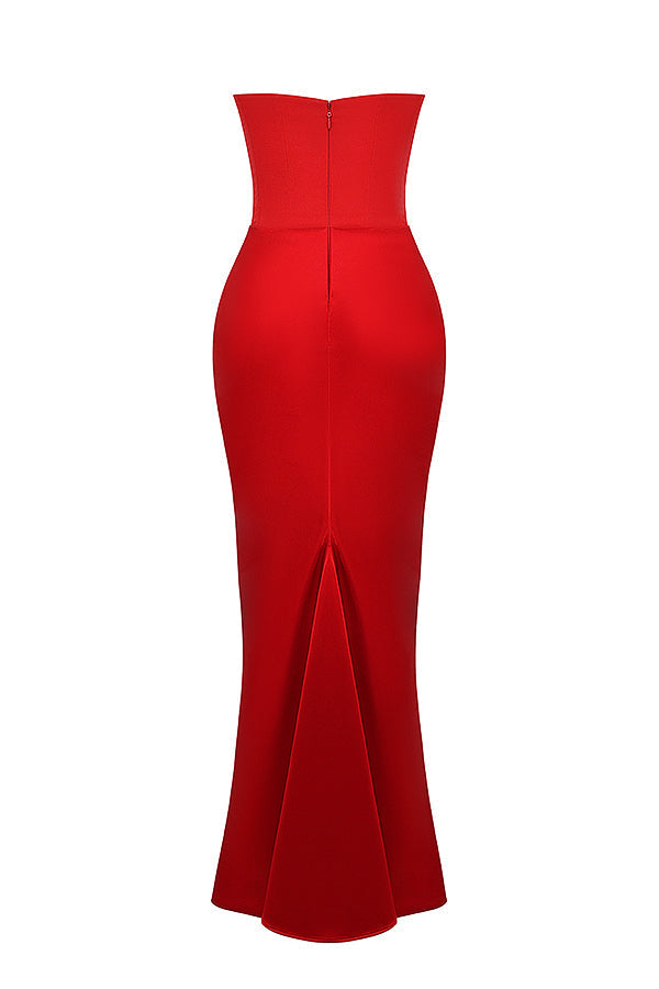 Trägerloses Korsett Maxi Kleid