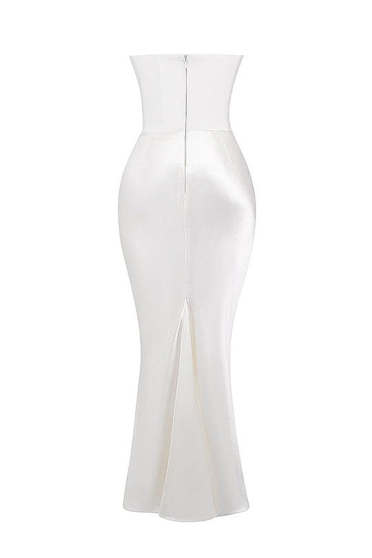 Trägerloses Korsett Maxi Kleid