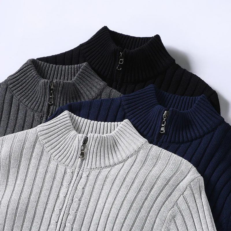 Merino Strickjacke mit Reißverschluss
