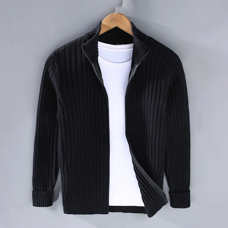 Merino Strickjacke mit Reißverschluss
