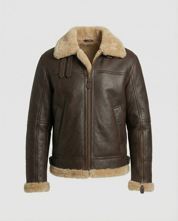 Luxus Lammfell Pilotjacke