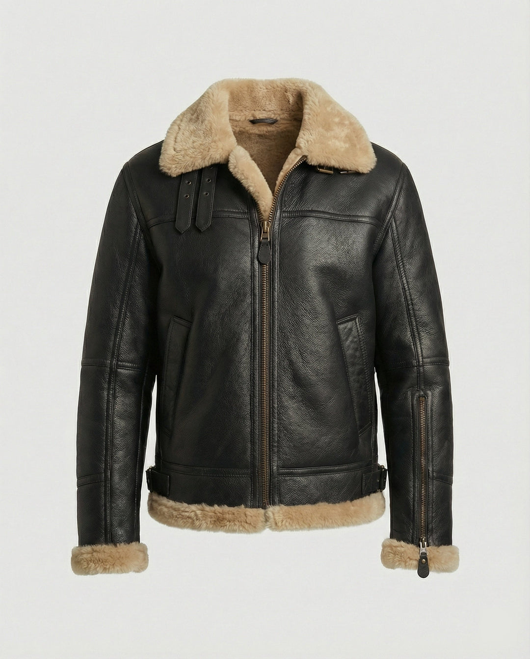 Luxus Lammfell Pilotjacke