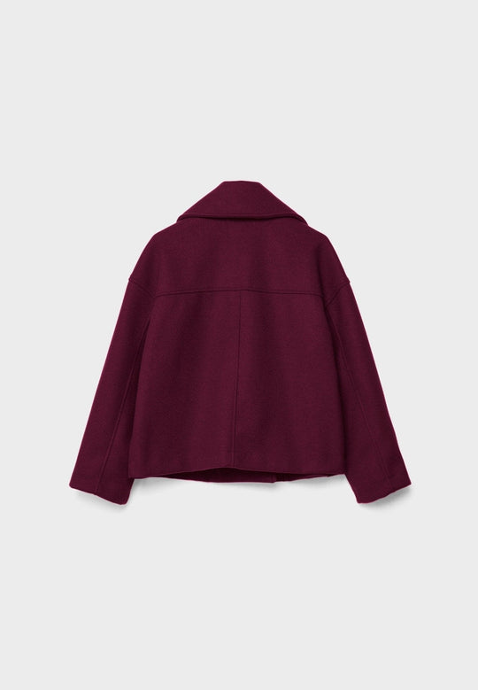 Kurzer Woll-Look Peacoat für Damen – Große Größen
