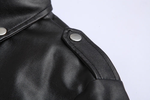 Slim Fit Leder Motorradjacke für Herren mit Stehkragen - Arvani