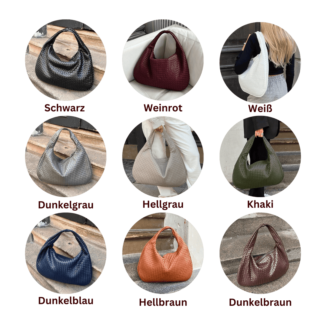 Vintage Umhängetasche Damen Geflochtene Handtasche mit Reißverschluss Im Sale