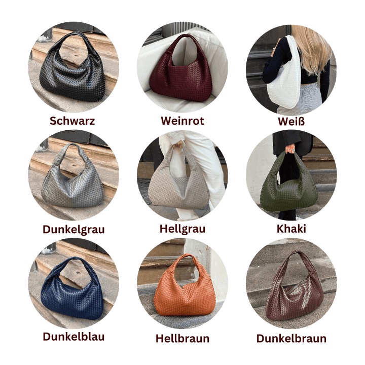 Vintage Umhängetasche Damen Geflochtene Handtasche mit Reißverschluss Im Sale