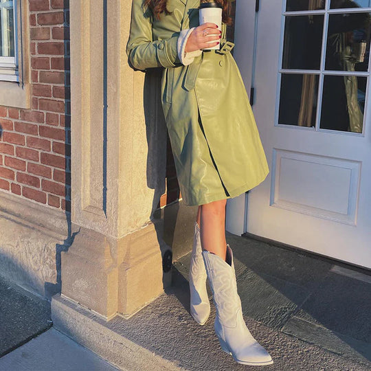 Nord Taschen | Weiße Cowboy Stiefel mit Absatz für Damen