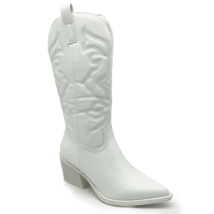 Nord Taschen | Weiße Cowboy Stiefel mit Absatz für Damen
