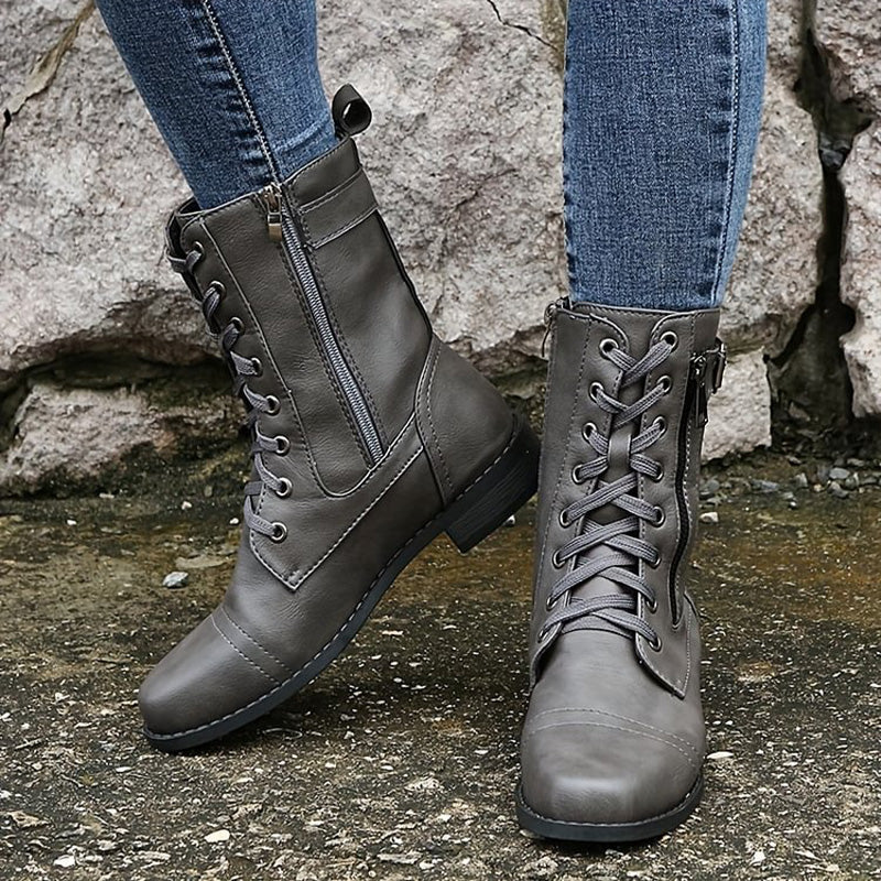 Orthopädische Stiefeletten mit seitlichem Reißverschluss