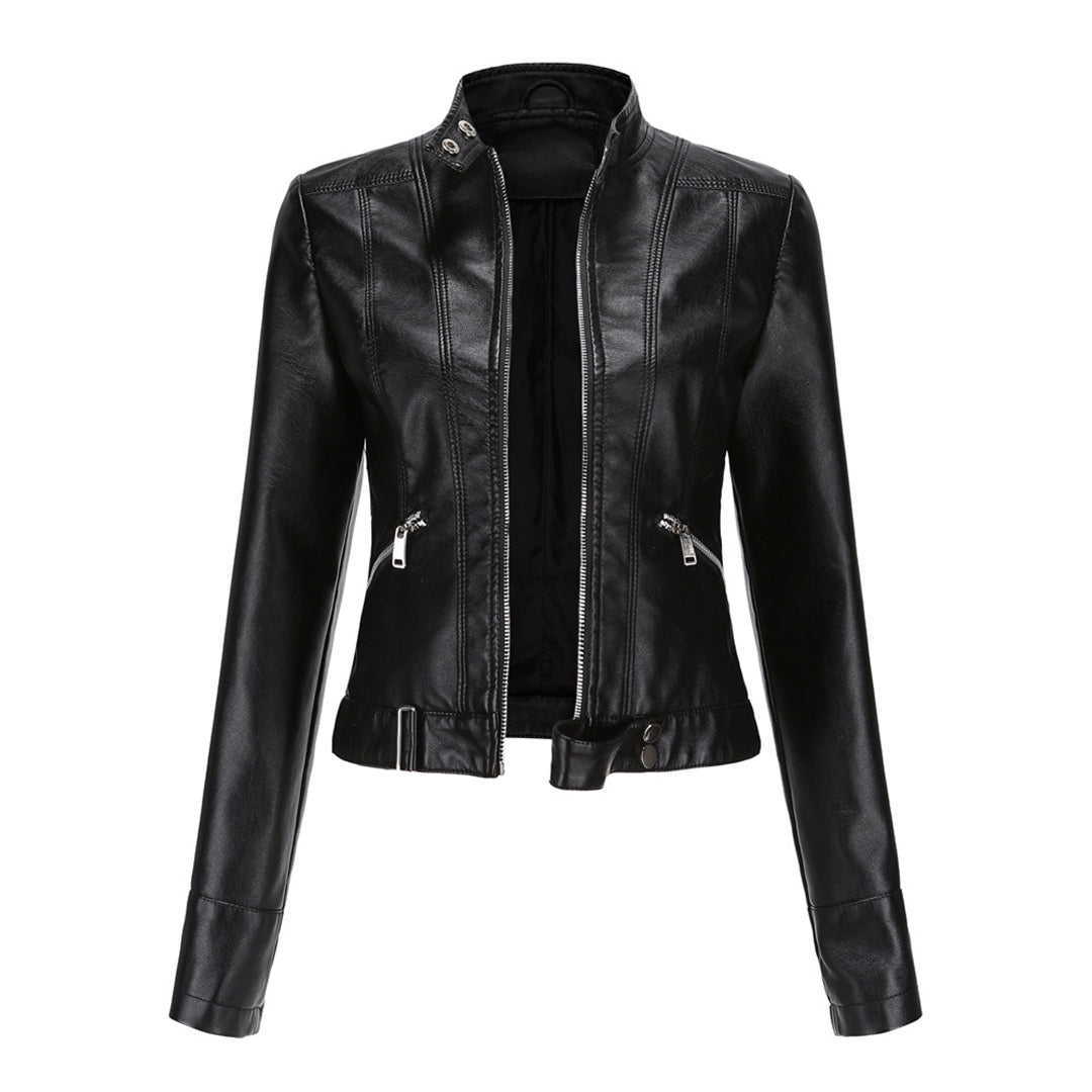 Stilvolle Damen Lederjacke Im Klassischen Design