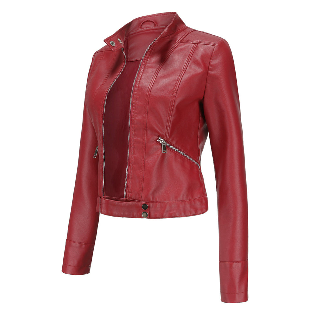 Stilvolle Damen Lederjacke Im Klassischen Design