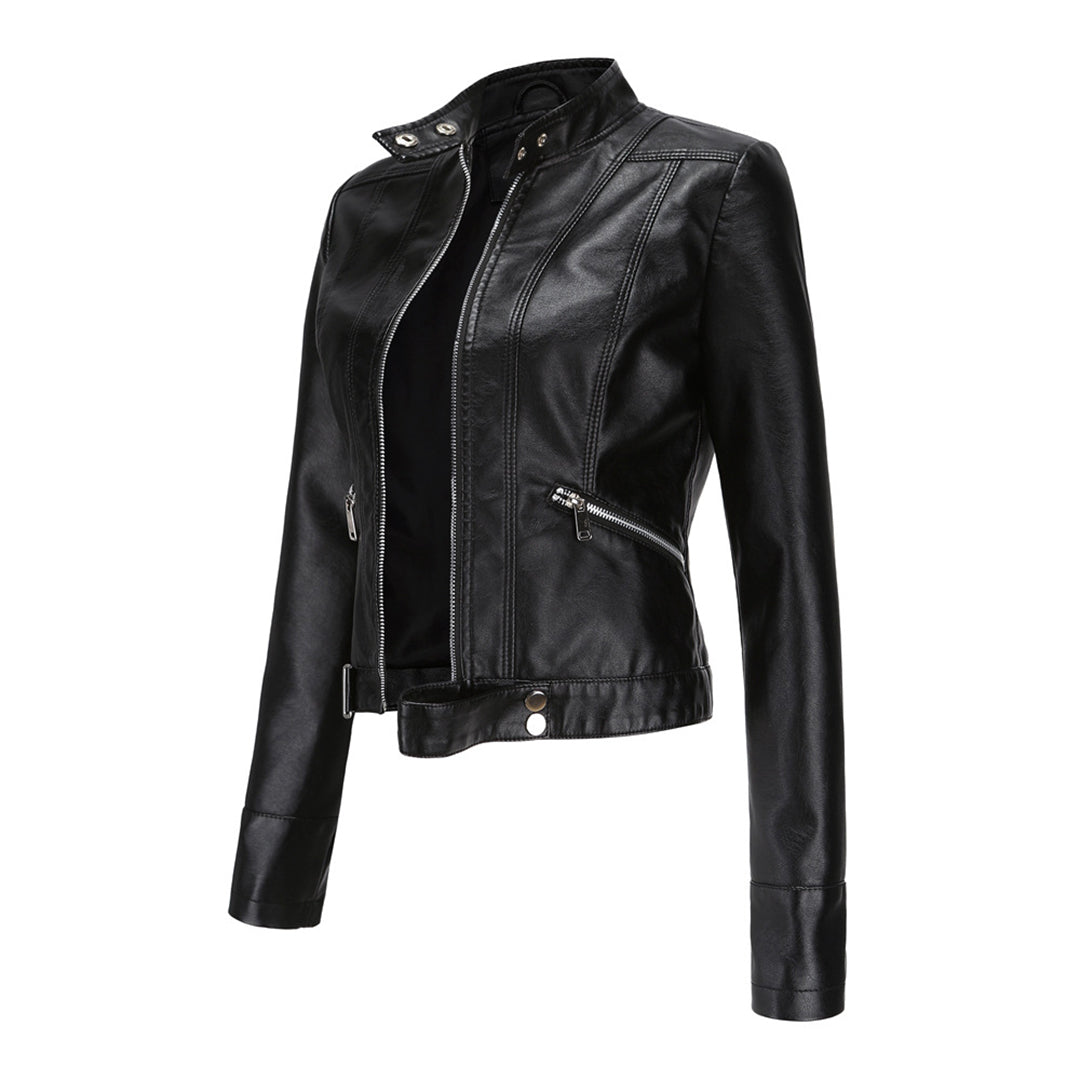 Stilvolle Damen Lederjacke Im Klassischen Design