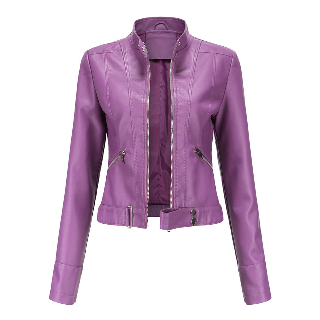 Stilvolle Damen Lederjacke Im Klassischen Design