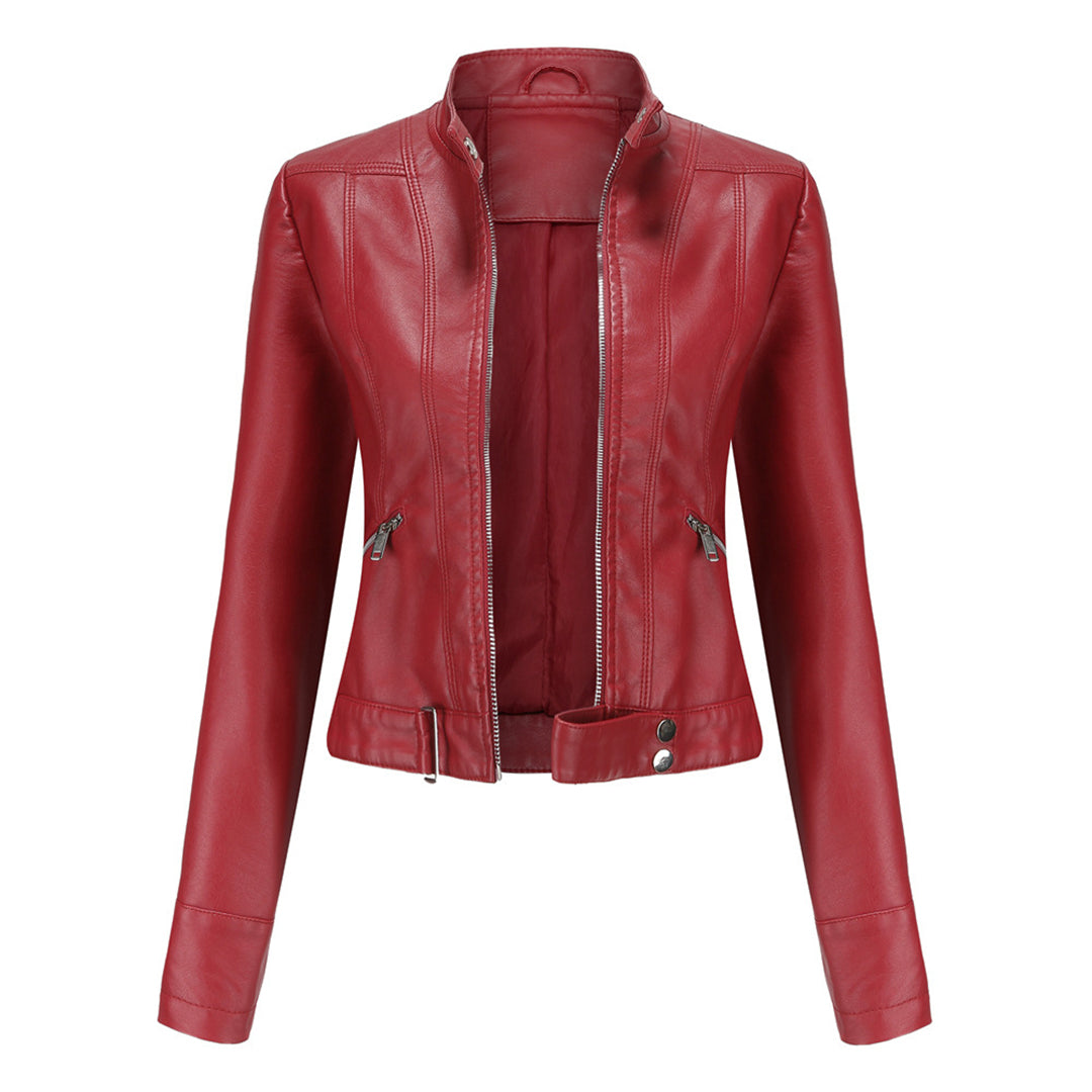 Stilvolle Damen Lederjacke Im Klassischen Design