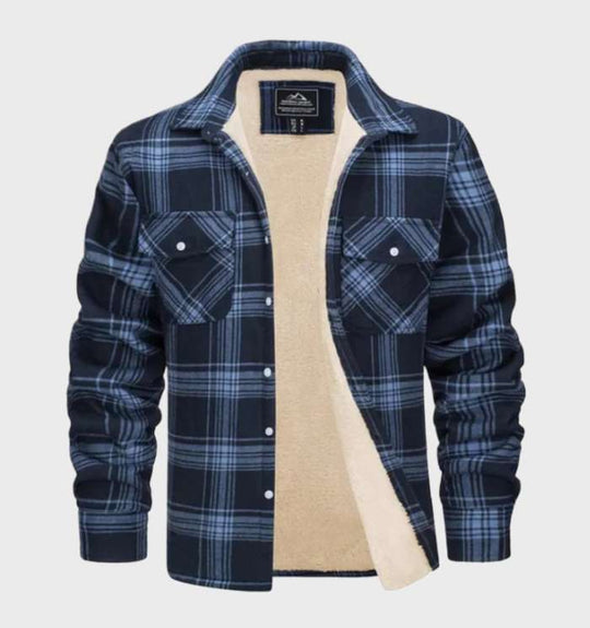 Trendy Vintage-Style Flanell Herrenjacke