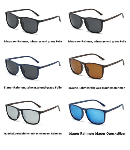Nord Taschen | UV-Schutz quadratische polarisierte Sonnenbrille mit großem Rahmen