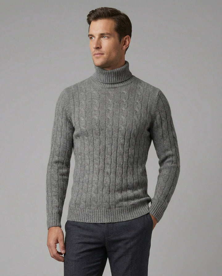 Rollkragenpullover Rippmuster Herren