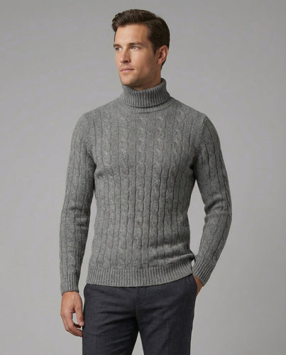 Rollkragenpullover Rippmuster Herren