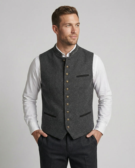 Elegante Graue Trachtenweste
