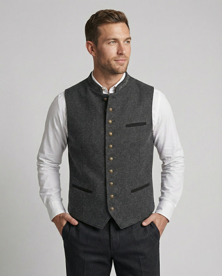 Elegante Graue Trachtenweste