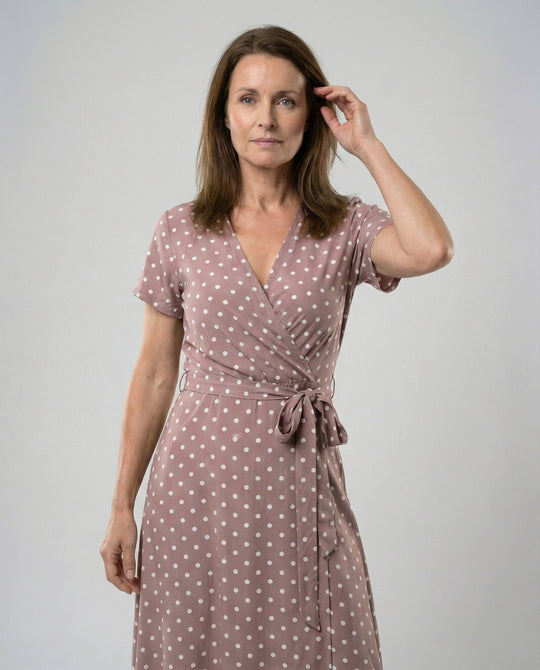 Damen Wickel Maxikleid mit Schlitz