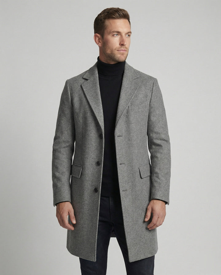 Eleganter Wintermantel Revers Herren