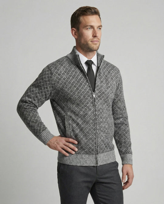 Stilvolle Strickjacke Herren Zipper