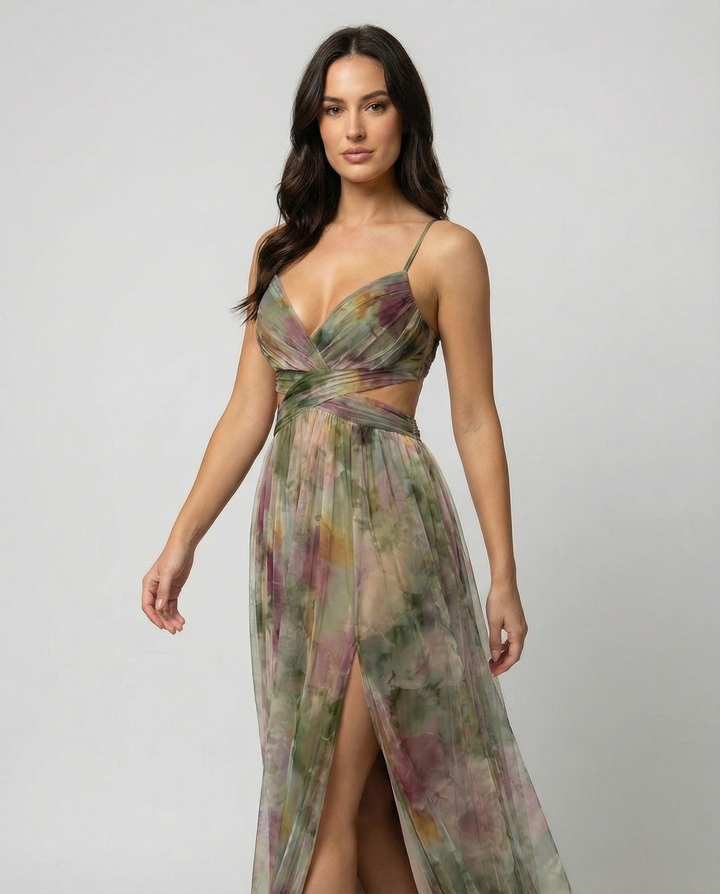 Elegantes Maxikleid im Schönen Blumenmuster für festliche Anlässe | Nord Taschen