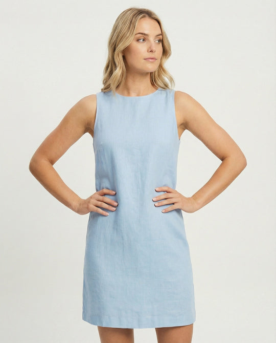 Damen Freizeitkleid Leinen A-Linie